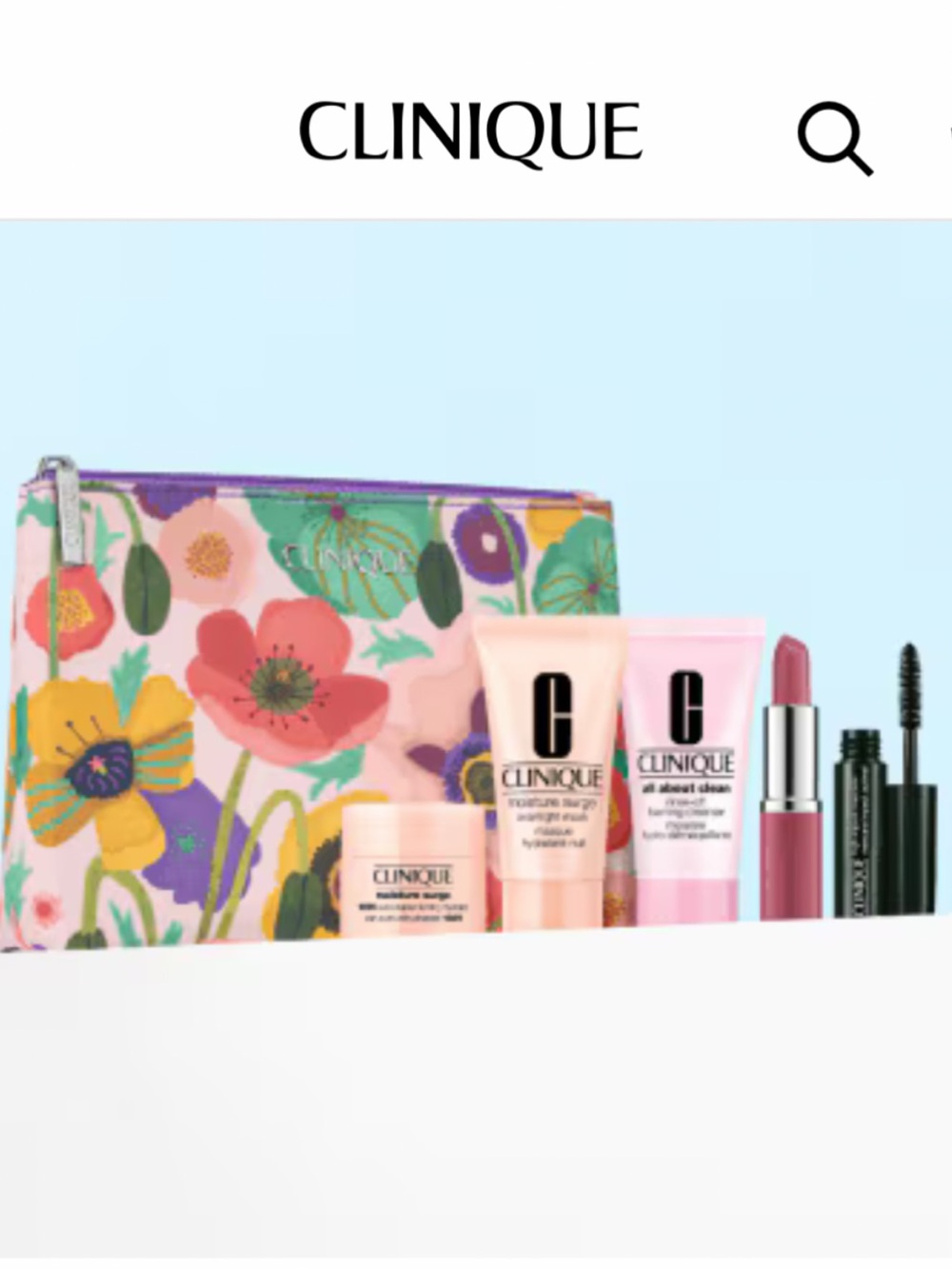 New! Clinique Makeup Samples and Floral Cosmetics Bag
